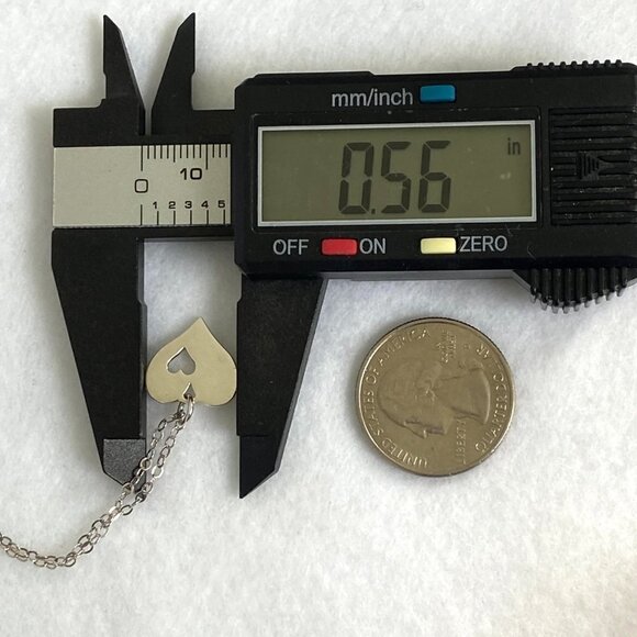 Sterling Silver 925 EFY Dainty Double Heart Pendant Necklace 18" Cable Chain - Picture 14 of 16